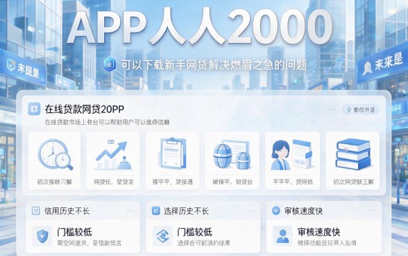 新入网也能下款2000的网贷口子，人人可借！严选5个新入网秒下7000的借款平台