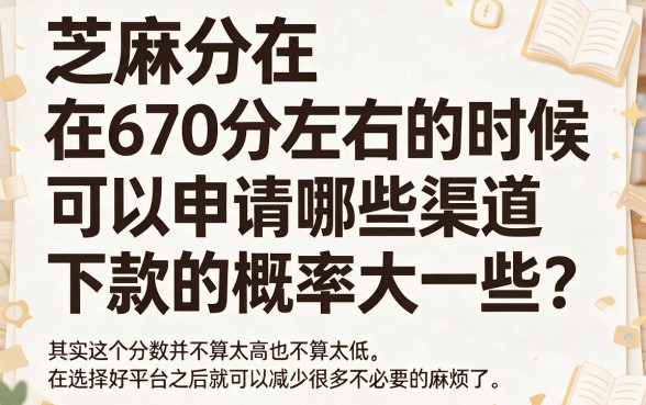 芝麻分670好下款的口子盘点：这5个正规平台借4万通过率高