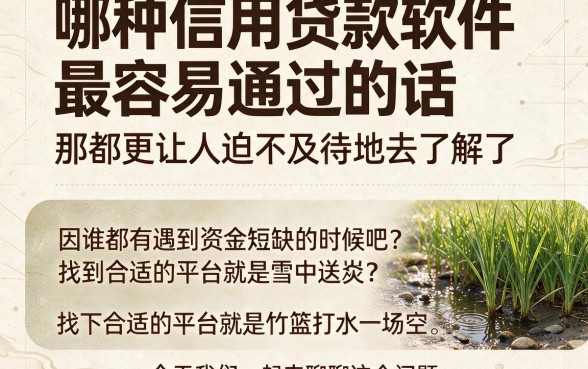 哪个信用贷款软件最好通过？这5个微信放款平台资质要求不高，操作省心不繁琐
