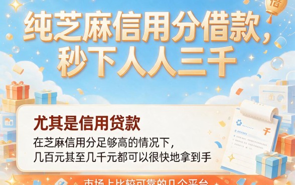2026新手必看！纯芝麻信用分借款秒下人人3000，这5家网贷平台急用钱秒到账