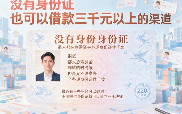 借钱不要身份证包下3000！2026实测这5个借款50000的APP身份证门槛超低