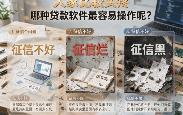 征信黑、征信不好、征信烂，哪个贷款软件最简单靠谱？深度细说来了！