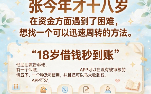 18岁借钱秒到账app不需要审核，2026亲测这5个10000元借款口子无视审核速下款！