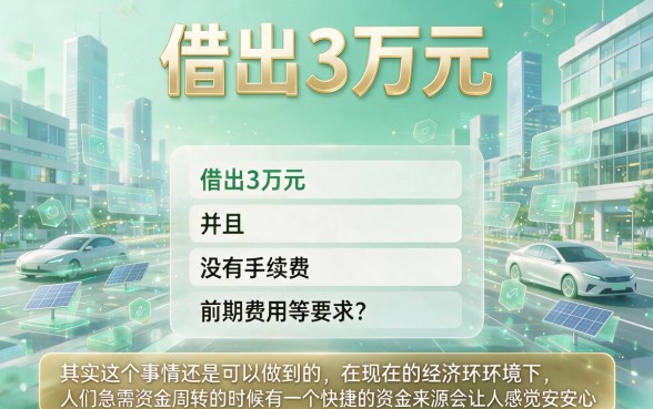 无前期微信私人贷三万怎么借？2026最新指南：这5个正规口子，轻松下款1000到三万
