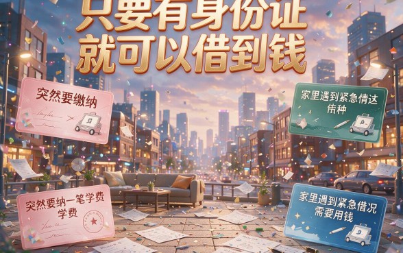 身份证就能借钱的软件哪里有？这5个无视负债秒批3000的渠道速看