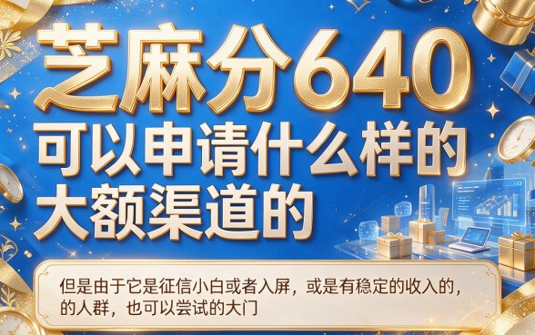 芝麻分640必看!这5个大额口子审核放款快到飞起