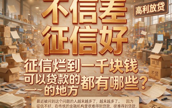 征信黑了烂了也能借？这5个一千元贷款平台你必须知道！