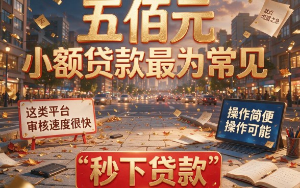 急需500元?2026年这5个网贷APP秒下款,借款3000元极速到账!