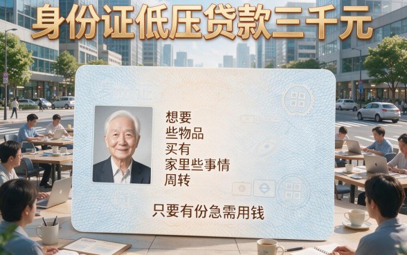 急用钱看这！身份证低压贷款3000，2026千人实测严选5个可借20000的App