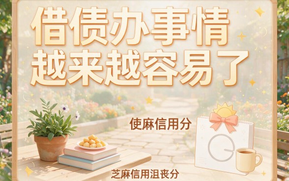 芝麻信用分助力黑户也能申请的贷款口子，2026速看这5个！