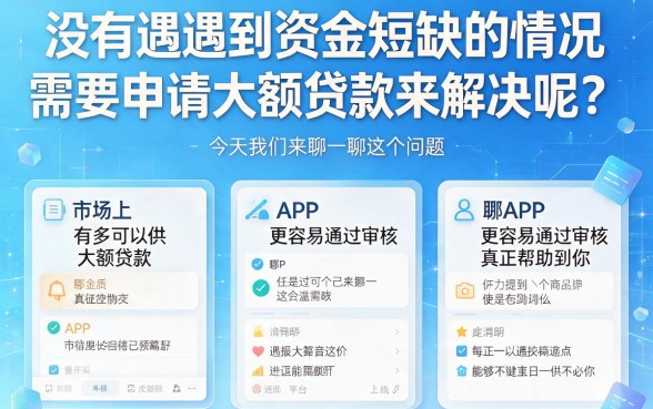 2026容易通过审核的大额贷款app有哪些？这5个平台下款快值得收藏！