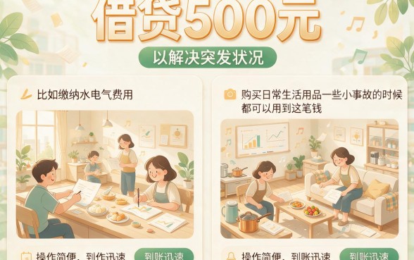 急用钱别慌！2026这五个能借五百块钱的软件，1000元内不查征信秒到账解燃眉之急