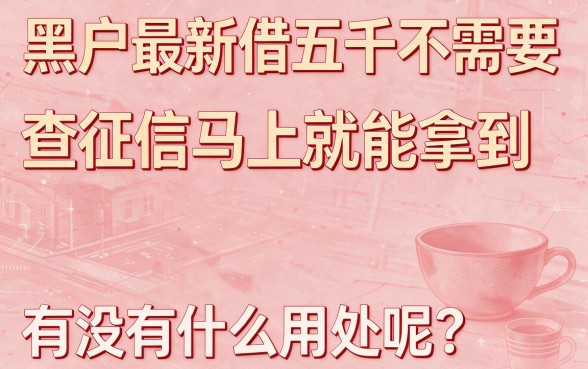 适合黑户最新借5000不看征信秒下款，这5个口子无视征信马上放款