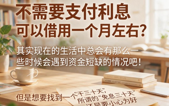 30天免息贷款口子必看!2026年这5个渠道细致揭秘
