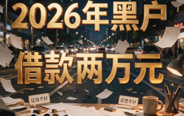 2026年黑户借款2万必看！这5个1000元小额口子也能轻松下款