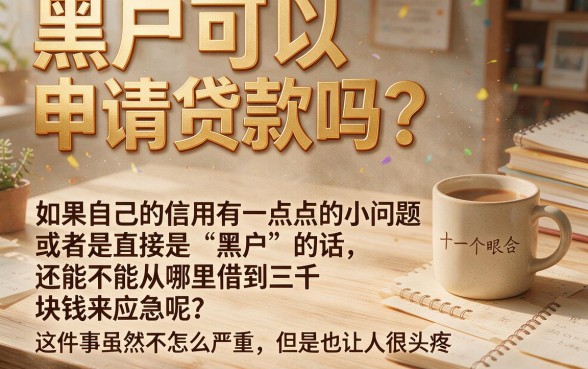 适合黑户2026年闭眼收藏：能申请贷款吗？包下3000的渠道隆重介绍！