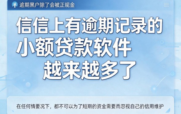 征信有逾期成黑户了？这5个小额贷款软件或许能下款，速看核心要点