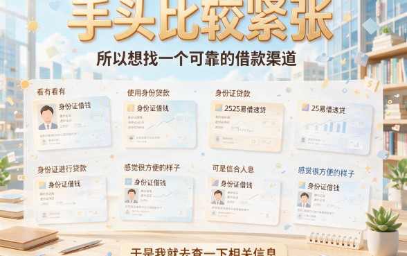 身份证借钱首选25易借速贷！这5个18岁也能贷的口子今日必看攻略