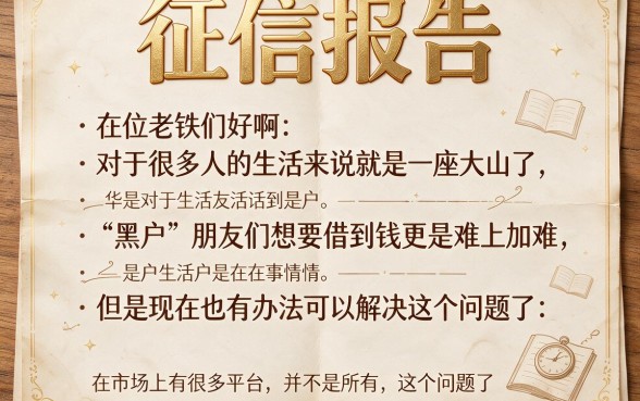 适合黑户2026年这5个平台借钱不看征信报告，急需资金速来