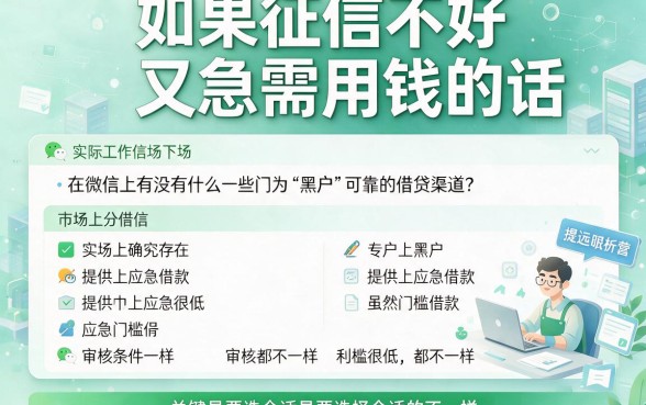 黑户借钱应急微信必看！2026年最新5大渠道重磅盘点