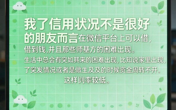 黑户微信借钱哪个平台利息低一点？2026这5个软件借7000利息更低