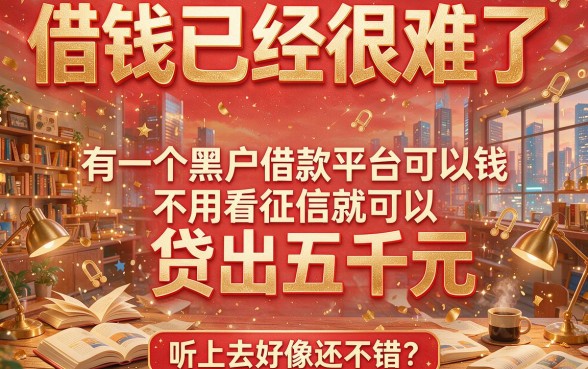 黑户专享！2026这5个不查征信的借款平台，包下5000，短期周转4000也合适