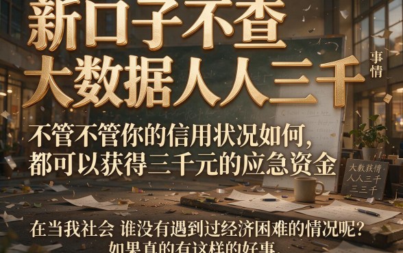 新口子不查大数据人人3000，2026秒批攻略来了！附5个征信宽松、人人4500借款软件