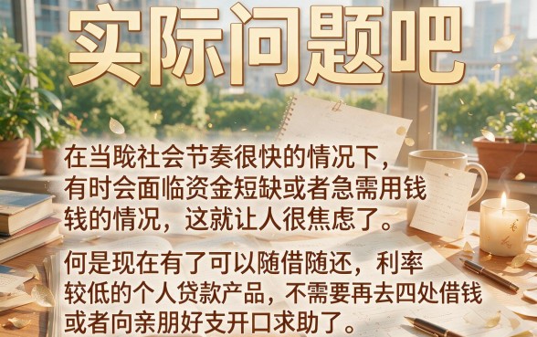 2026重磅！个人随借随还的低息贷款精选盘点，急用钱必看