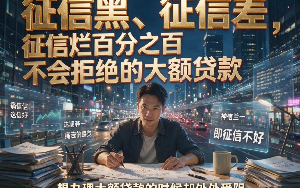 征信黑了、征信不好、征信烂也能借？内部人士揭秘：百分百不拒的大额贷款核心要点全列！