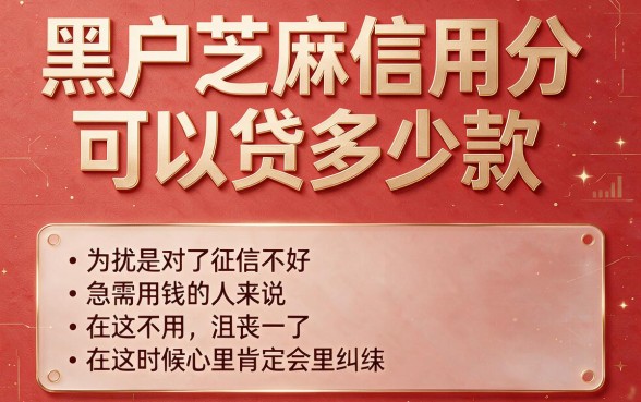 黑户芝麻信用分怎样贷款额度？2026抢名额攻略深扒来了！