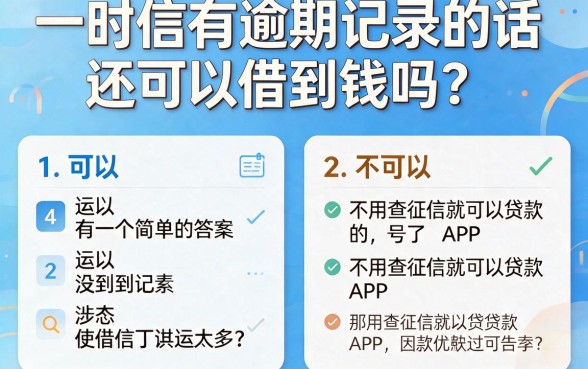 逾期了也别慌！2026不查征信秒下款的借钱软件都在这里了