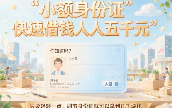 2026救急必看！这几家小额身份证贷款APP，凭身份证快速借钱人人5000起，最高可借6000