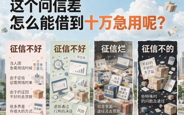 征信黑了、花了、烂了急需10万周转？这3个少有人知的借钱渠道请收好