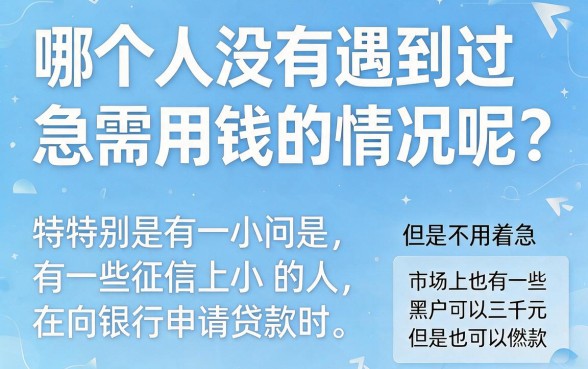 黑户专属！这5个额度三千元的贷款软件，借款3000元必下款