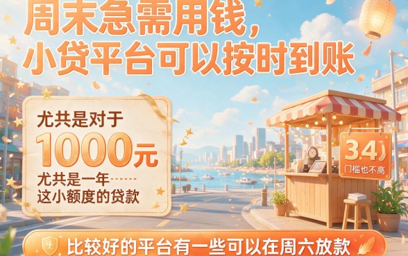 周末急需1000元救急？这5个对征信要求不高的小贷，2026年星期六也能秒下款