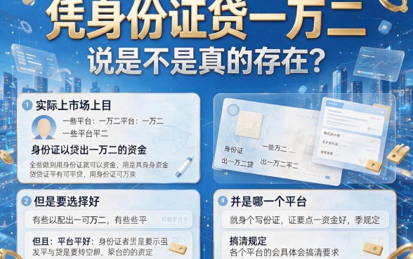 凭身份证贷款1万2必下款!今日盘点5个秒批无视征信的借款口子