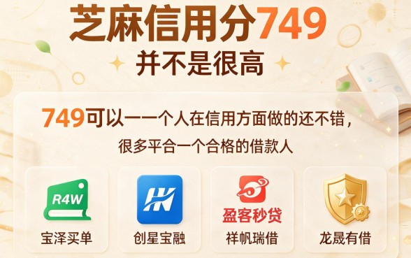 芝麻信用分749能借款吗？2026实测这5个口子，最高下款30000