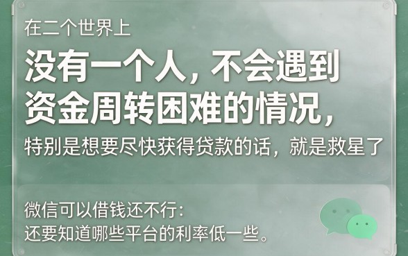 微信个人借款秒过攻略：2026年如何快速借到10000元？附5大正规平台筛选指南
