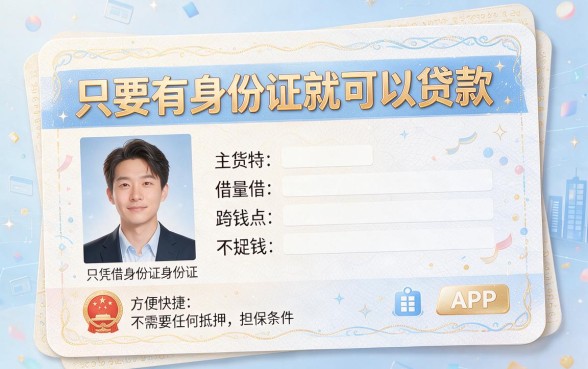 有身份证就能借1000！2026新手必看：5个凭身份证就能借钱下款的软件推荐