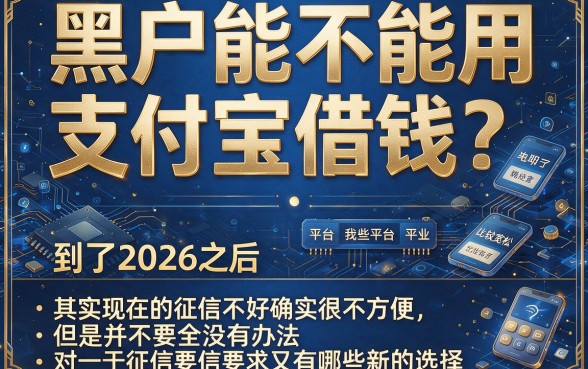 2026黑户支付宝借款行家经验分享！这5个不看征信的黑户小额贷款速看