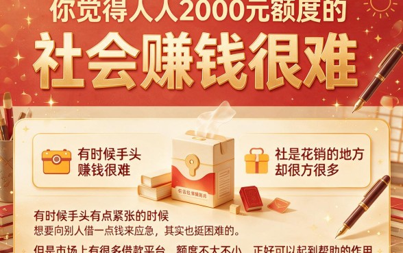 别错过!2026年亲测这5款人人2000额度的借款平台,短期缺钱必看