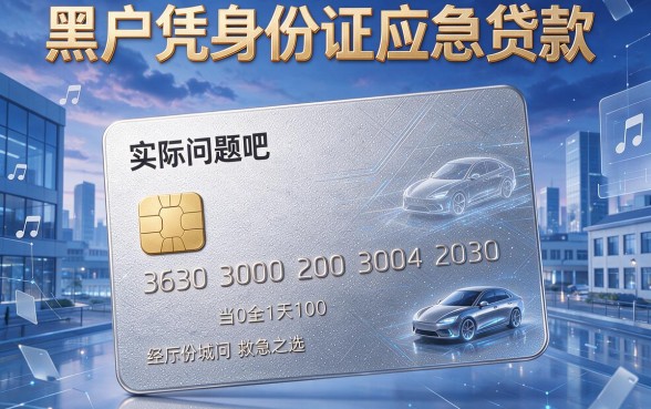 黑户凭身份证应急贷款必看！这几家APP凭身份证也能借3000，临时开销秒到账