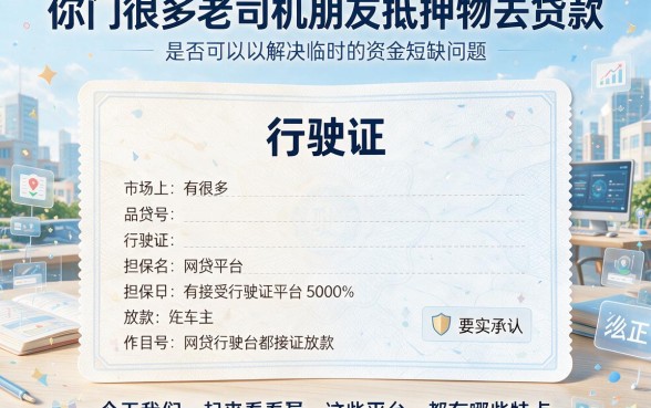 行驶证可以借款的网贷有哪些？精选5个正规平台深度测评！