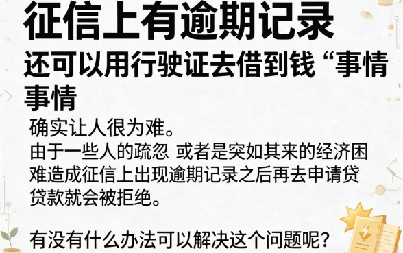 征信有逾期急用钱？用行驶证就能借的平台都在这了，速看！