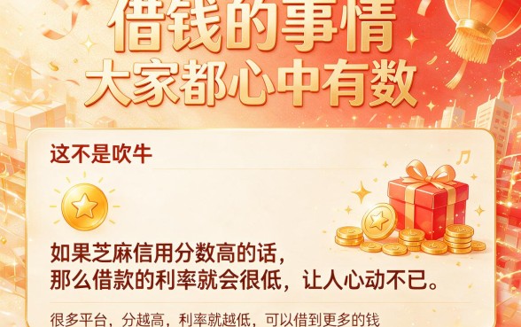 芝麻信用分高借款利息低低！盘点5个审核快、放款便捷的靠谱口子