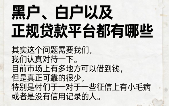 2026实测！黑户白户正规贷款平台有哪些？这5个借钱8000的口子正规且体验不错