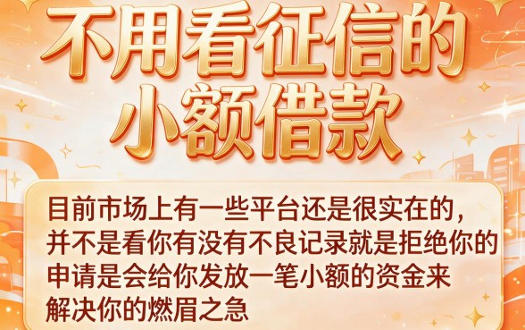 2026不看征信的小额口子贷款大盘点，这5个口子征信花也能秒批3000