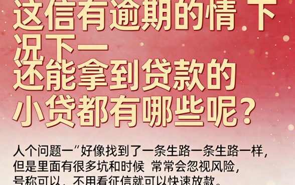 有逾期也能下款的小贷口子有哪些？征信花了照样借，一文看懂！