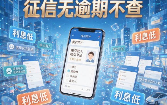征信有逾期也能借！2026利息低不看征信的APP都在这里了