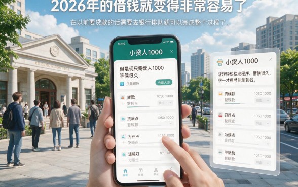 门槛超低的小贷人人1000起，这5个2026借钱5000简单多口的APP速速收藏
